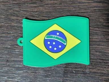 Pingente Bandeira do Brasil Emborrachado Pacote C/6 Unidades