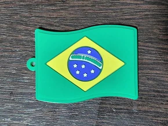 Pingente Bandeira do Brasil Emborrachado Pacote C/6 Unidades