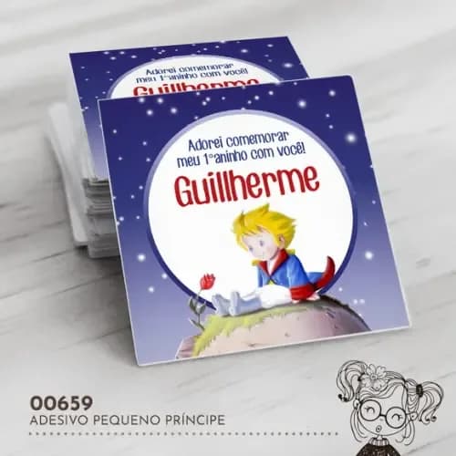 Adesivo Quadrado Pequeno Príncipe - 00659