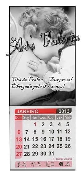 Mini Calendário Destacável 5x12cm