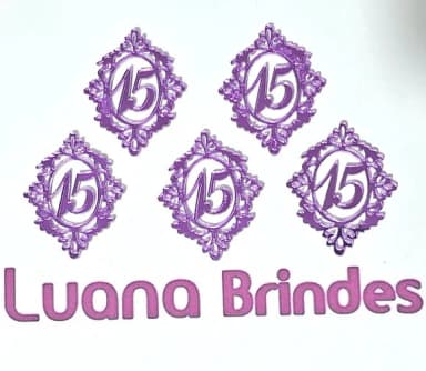 Aplique Moldura 15 Anos Roxo 3,5cm Pacotes C/10 Unidades