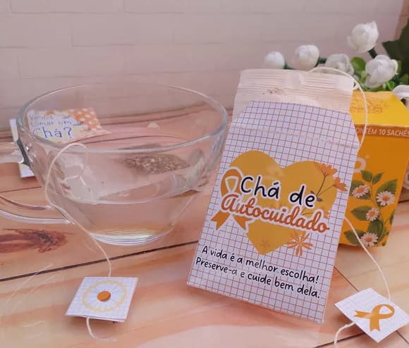 Embalagem para Chá Setembro Amarelo - Não Acompanha Chá