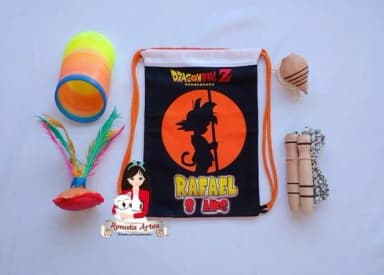 Mochila Boa Infância Tema Dragon Ball Silhueta