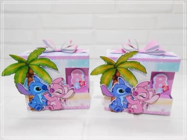 Caixa Meio Projeto Stitch Rosa