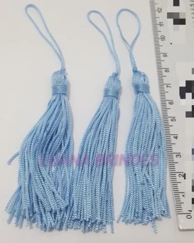Pingente Tassel de Seda Azul Claro Pct 10 Unidades