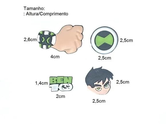 Ben 10 C/adaptador pra Crocs Pacote com 8 Unidade