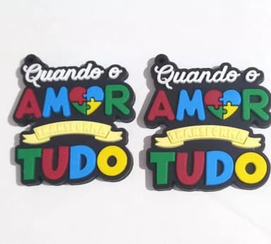 Pingente Modelo Autismo Emborrachado Pacote com 4 Unidades