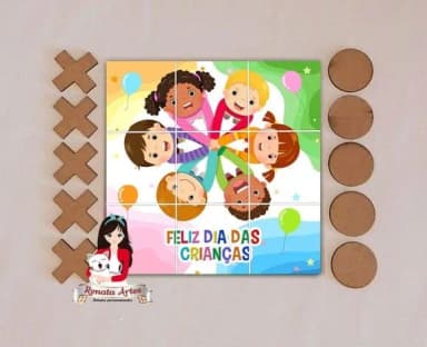 Jogo da Velha Personalizado Dia das Crianças 2025