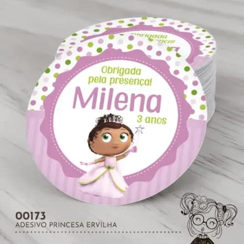 Adesivo Redondo Princesa Ervilha - 00173