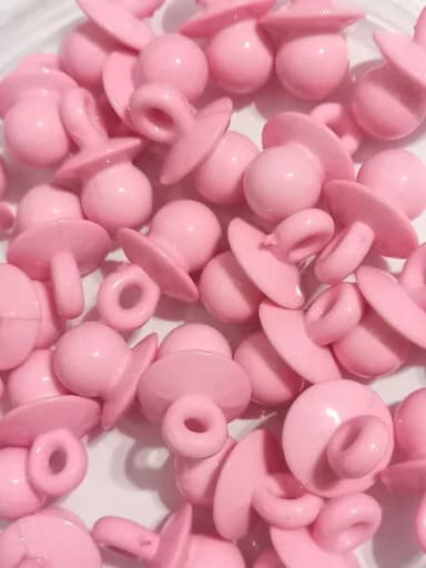 Pingente Chupetinha Rosa Leitosa 2,5cm - 20 Unidades