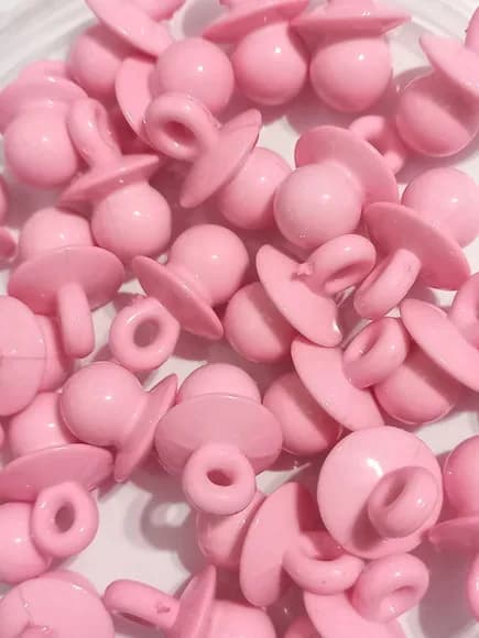 Pingente Chupetinha Rosa Leitosa 2,5cm - 20 Unidades