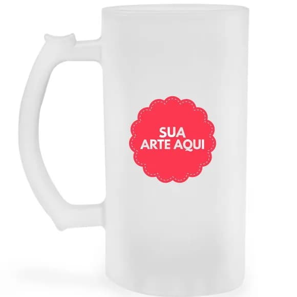 Caneca de Chopp Vidro Jateado Personalizada