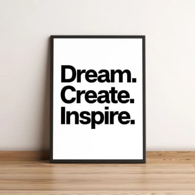 Quadro Decorativo Frase Dream Create Inspire Moderna 2066