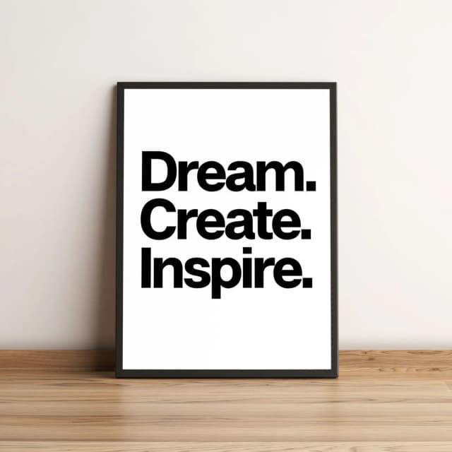 Quadro Decorativo Frase Dream Create Inspire Moderna 2066