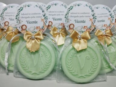 Lembrancinha Safári Personalizada, Sabonete Letra Inicial