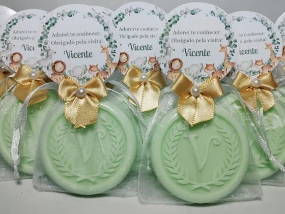 Lembrancinha Safári Personalizada, Sabonete Letra Inicial