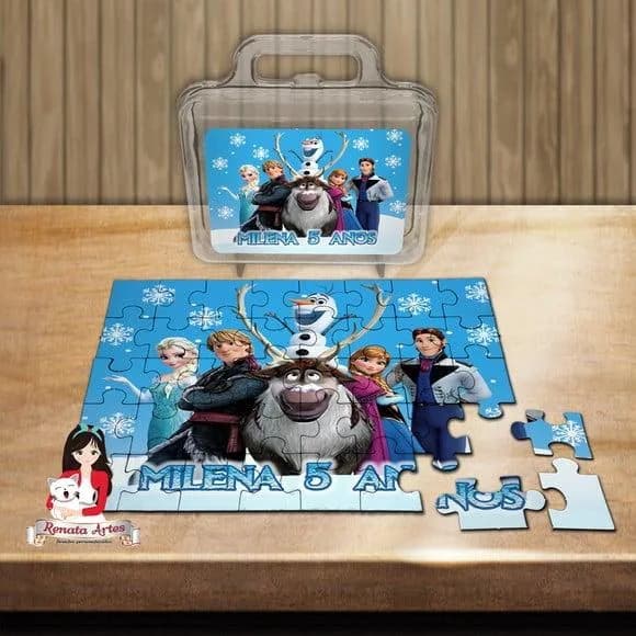 Quebra Cabeça Personalizado na Maleta Frozen