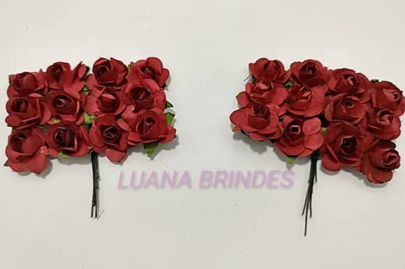 Buquês Flores de Papel Vermelho 2 Unidades 12 Flores Cada