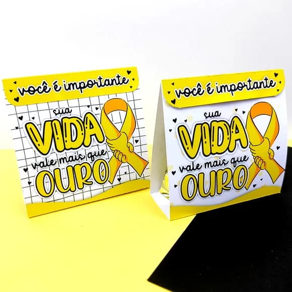 Embalagem para Bombom Setembro Amarelo- Enviado Desmontado