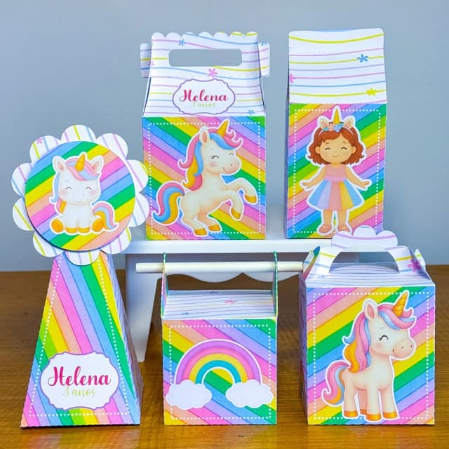 PEGUE E MONTE - Kit Festa UNICORNIO - Decoração de Festa | Lembrancinhas | Aniversário | Personalizados