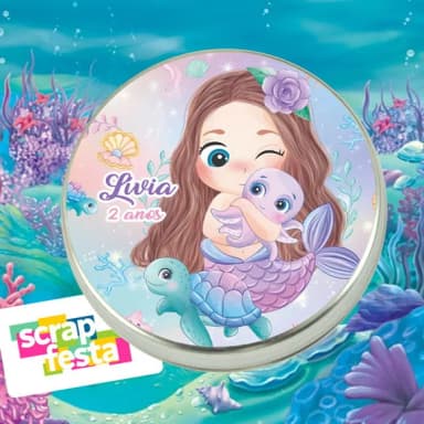 Latinhas Personalizadas Festa Sereia Aquarela