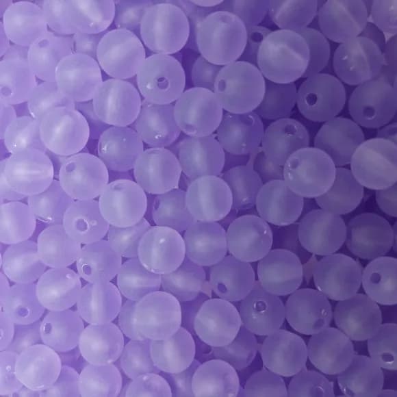 Bola Fosca Com Furo Roxo 8mm Pct 100 Unidades