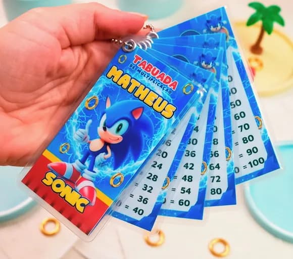 Chaveiro Tabuada Sonic