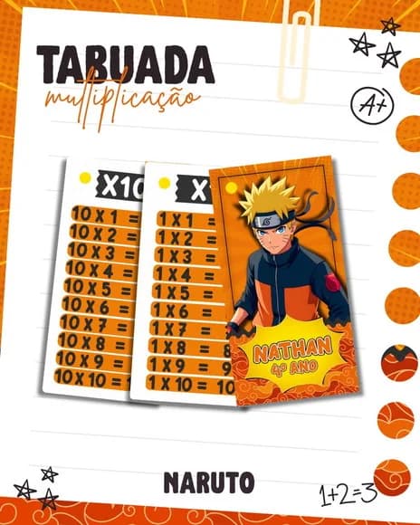 Chaveiro Tabuada Personalizada