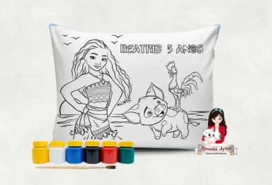 Almofada com Tinta para Colorir Moana