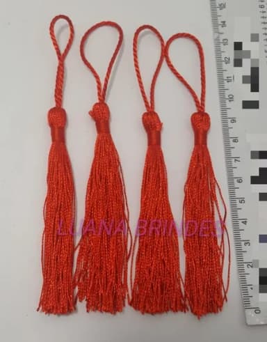 Pingentes Tassel de Seda Vermelha Pct 10 Unidades