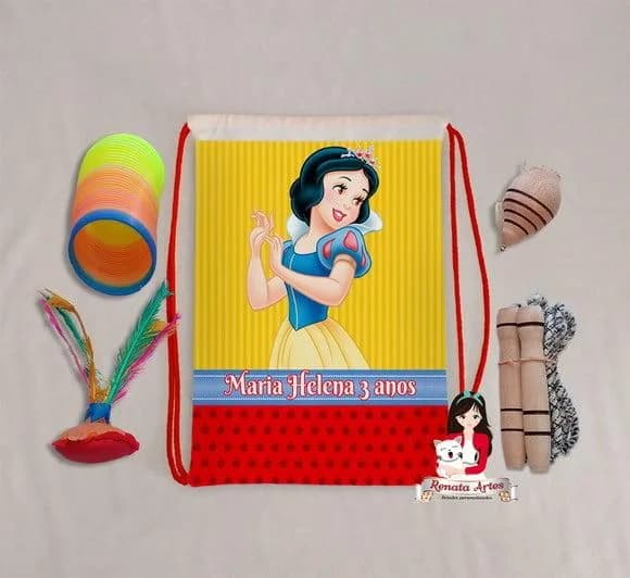 Mochila Boa Infância Personalizada Tema Branca de Neve