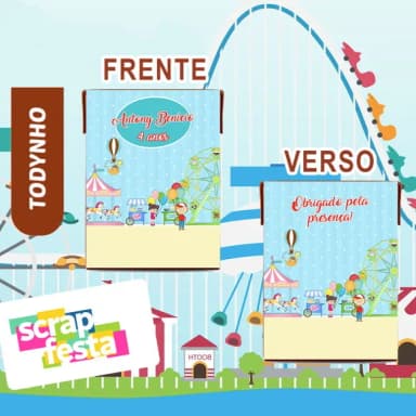 Adesivo Toddynho Personalizado Parque de Diversões
