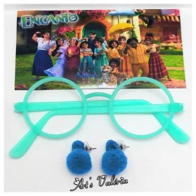 Brincos e Óculos da Mirabel Encanto - Plástico sem Lentes