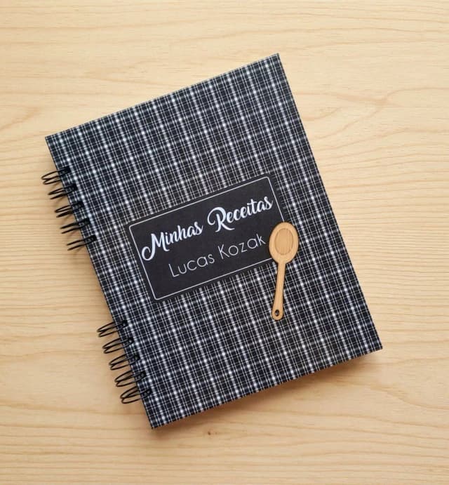 Caderno de Receitas Masculino Personalizado + Divisórias