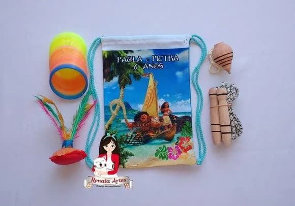 Mochila Boa Infância Personalizada Tema Moana