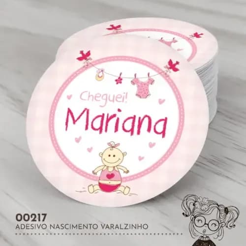 Adesivo Redondo Nascimento Varalzinho -00217