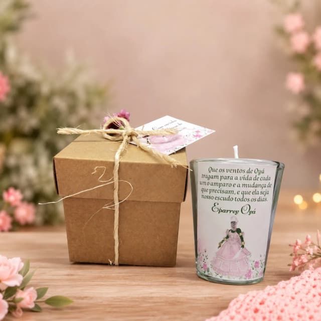 35 Unidades Vela Aromática no Copo Personalizada Oyá Iansã.  Fazemos qualquer tema