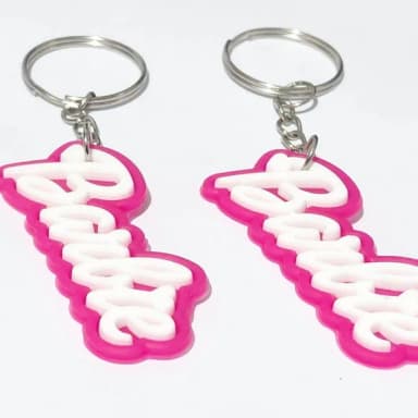 Chaveiro Nome Barbie Emborrachado - Pct Com6unidades