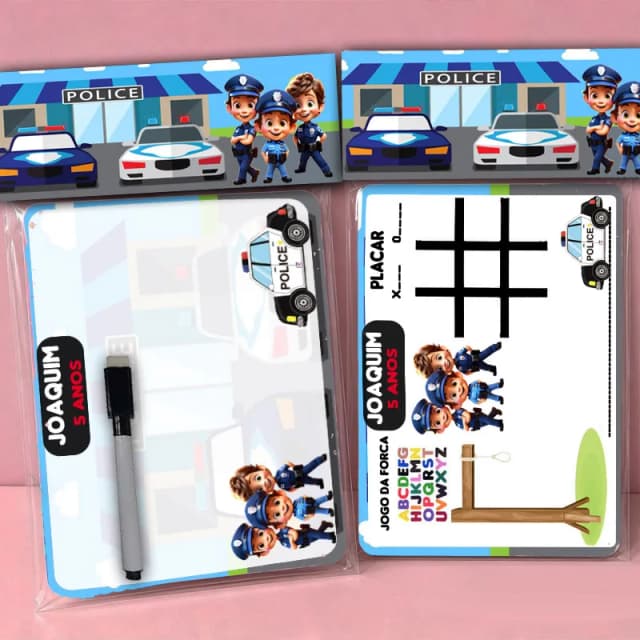 Lousa Magica Personalizada lembrancinhas Tema Polícia