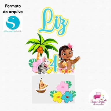 Arquivo Digital - Topo de Bolo Moana Baby