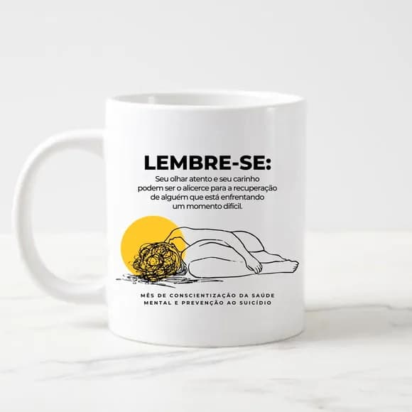Caneca Setembro Amarelo Conscientização pela Vida