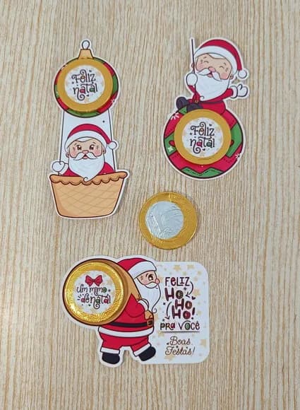 Card com Moeda de Chocolate Natal