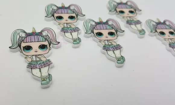 Pingente LOL Unicorn em Acrílico UV de 4cm
