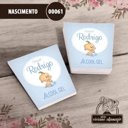 Adesivo Bisnaga Álcool Gel Nascimento - 00061