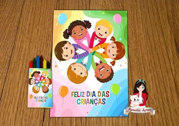 Revista de Colorir c/ Giz Dia das Crianças 2025