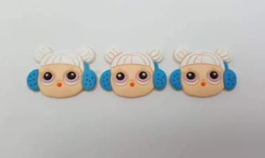 Aplique LOL Snow Angel Emborrachado de 2,5cm Pacotes c/ 7 un