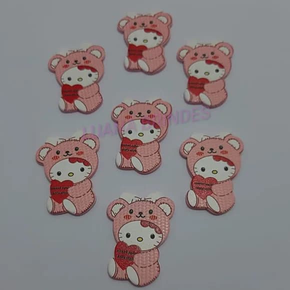 Aplique da Hello Kitty de Acrílico - Pct com 5 Unidades