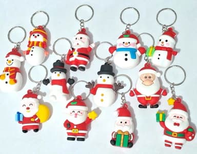 Chaveiro Papai Noel Emborrachado Pacote com 3 Unidades