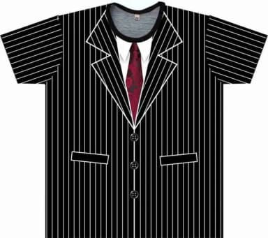Camiseta Adulto Terno Risca de Giz com Gravata Estampa Total