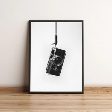 Quadro câmera vintage pendurada minimalista 124